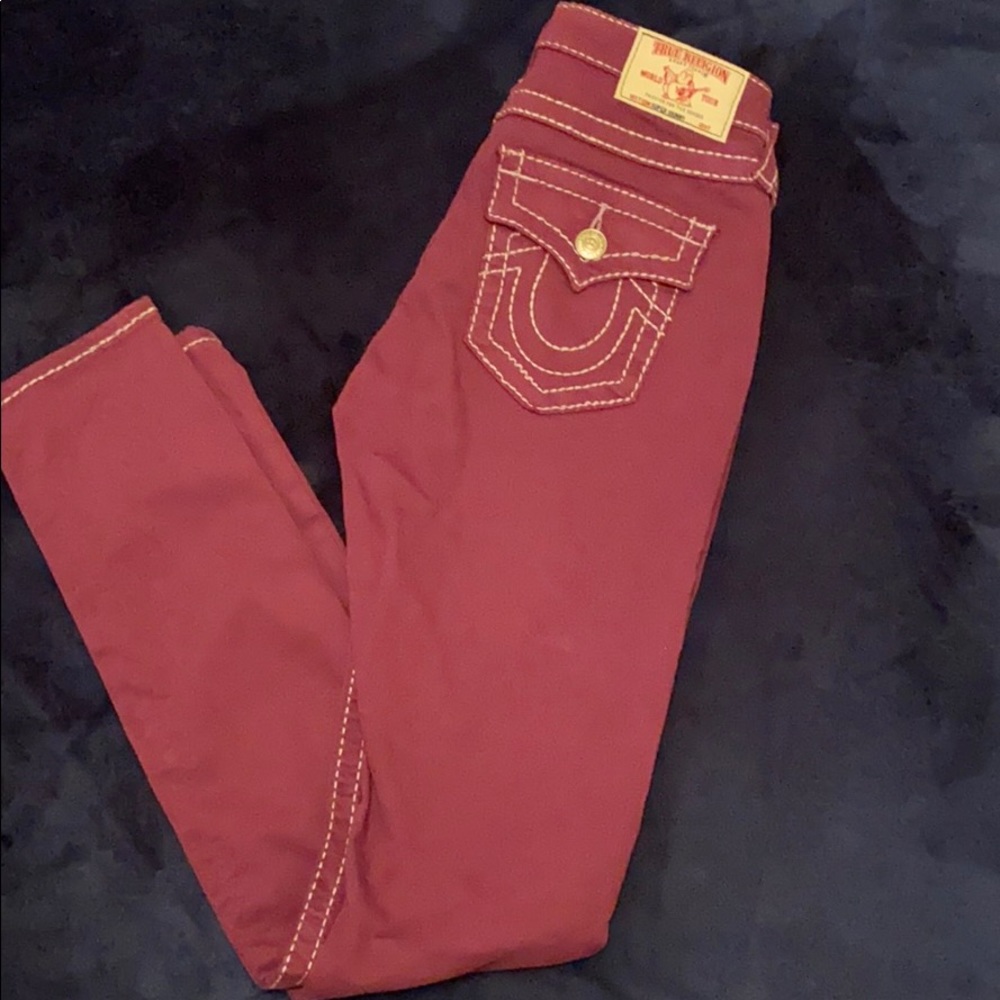 True Religion Purple Skinny Jeans